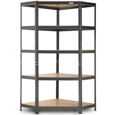 VonHaus Garage Shelving, 5-Tier Heavy Duty Corner Storage, Galvanised Steel Shelves for Garage, Shed & Workshop, 875kg Capacity