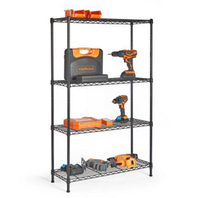 VonHaus Garage Shelving Units, Adjustable 4-Tier Metal Wire Shelving Unit for Storage, Pantry, Garage or Greenhouse Shelves