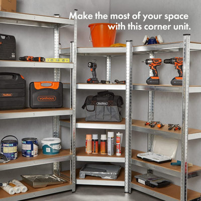 VonHaus Garage Shelving Units, Heavy Duty Shelving Unit for Home, Office & Garage, 5-Tier Shelving Unit, 175kg Capacity p/Shelf