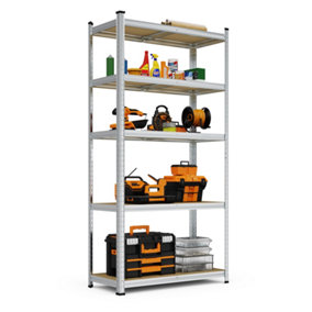 VonHaus Garage Shelving Units, Heavy Duty Shelving Unit for Home, Office & Garage Storage, 5-Tier Shelving, 175kg Capacity P/Shelf