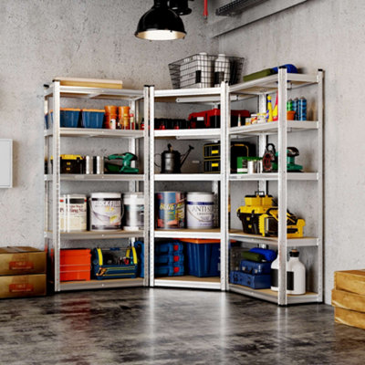 VonHaus Garage Shelving Units, Heavy Duty Shelving Unit for Home, Office & Garage Storage, 5-Tier Shelving, 175kg Capacity P/Shelf
