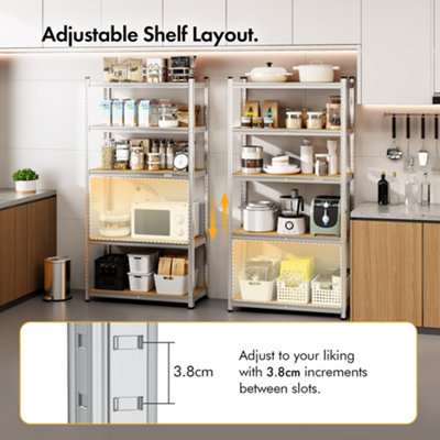 VonHaus Garage Shelving Units, Heavy Duty Shelving Unit for Home, Office & Garage Storage, 5-Tier Shelving, 175kg Capacity P/Shelf