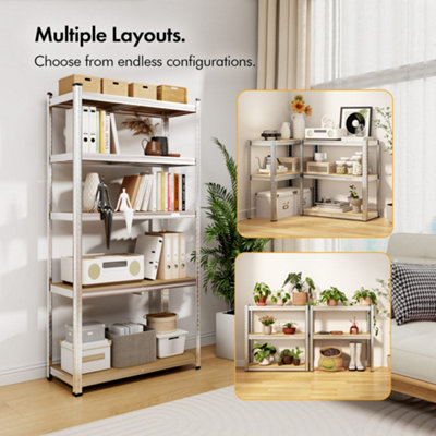 VonHaus Garage Shelving Units, Heavy Duty Shelving Unit for Home, Office & Garage Storage, 5-Tier Shelving, 175kg Capacity P/Shelf