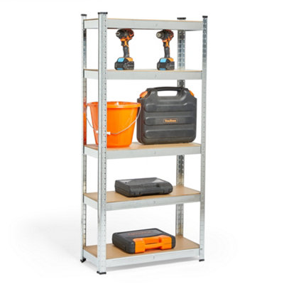 VonHaus Garage Shelving Units, Heavy Duty Shelving Unit for Home, Office & Garage Storage, 5-Tier Shelving, 175kg Shelf Capacity