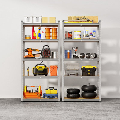 VonHaus Garage Shelving Units, Heavy Duty Shelving Unit for Home, Office & Garage Storage, 5-Tier Shelving, 175kg Shelf Capacity