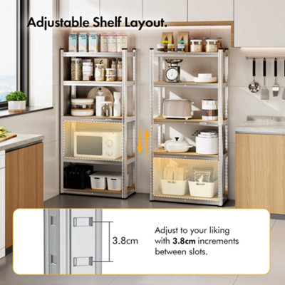 VonHaus Garage Shelving Units, Heavy Duty Shelving Unit for Home, Office & Garage Storage, 5-Tier Shelving, 175kg Shelf Capacity