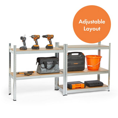 VonHaus Garage Shelving Units - Pack of Five 1.5m Heavy Duty Shelving Units - 5-Tier Units for Storage, 175kg Capacity Per Shelf
