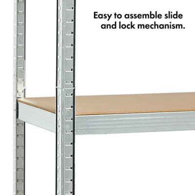 VonHaus Garage Shelving Units - Pack of Five 1.5m Heavy Duty Shelving Units - 5-Tier Units for Storage, 175kg Capacity Per Shelf