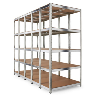 VonHaus Garage Shelving Units - Pack of Five 1.8m Heavy Duty Shelving Units - 5-Tier Units for Storage, 175kg Capacity Per Shelf