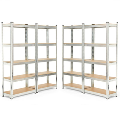 VonHaus Garage Shelving Units - Pack of Four 1.5m Heavy Duty Shelving ...