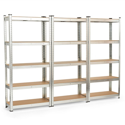 VonHaus Garage Shelving Units - Pack of Three 1.5m Heavy Duty Shelving ...