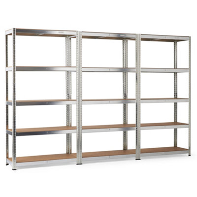 VonHaus Garage Shelving Units - Pack of Three 1.8m Heavy Duty Shelving Units - 5-Tier Units for Storage, 175kg Capacity Per Shelf