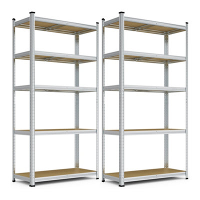 Project Source 5 -Tier Heavy Duty Gray Steel Utility Shelving Unit ( 36-in W X 18-in D X 72-in H ) In The Freestanding Shelving Units Department At