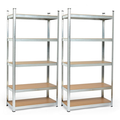 VonHaus Garage Shelving Units - Pack of Two 1.8m Heavy Duty Shelving Units - 5-Tier Units for Storage, 175kg Capacity Per Shelf