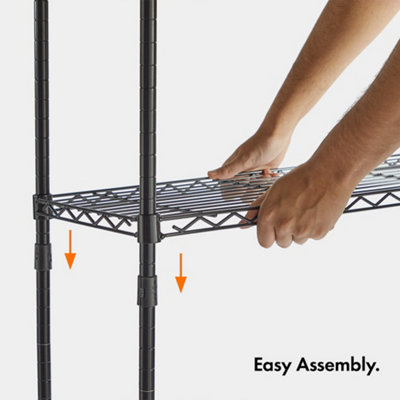 VonHaus Garage Shelving Units Set of 2 Adjustable 4-Tier Wire Shelving Unit for Storage - Metal Wire Shelves for Garage