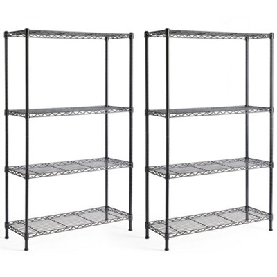 VonHaus Garage Shelving Units Set of 2 Adjustable 4-Tier Wire Shelving Unit for Storage - Metal Wire Shelves for Garage