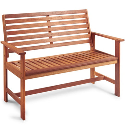 Wooden bench for store sit out