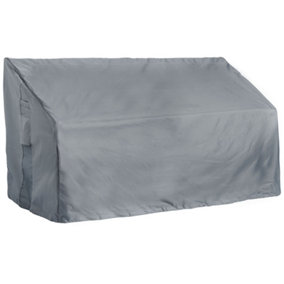 VonHaus Garden Bench Cover, Waterproof Loveseat Furniture Cover, Heavy Duty, Grey Polyester w/ Drawstring, 173 x 91 x 62/96cm