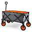 VonHaus Garden Cart - Collapsible Trolley, Trailer, Truck, Wagon w/ Lining, Steel Frame, Breaks, Telescopic Handle, 70kg Capacity