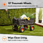 VonHaus Garden Cart - Heavy Duty Utility Wagon with 350kg Capacity for Outdoors, Camping, Tools, Plants, Logs - Steel Frame