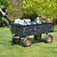 VonHaus Garden Cart, Trolley, Trailer, Truck, Utility Wagon for outdoors with Mesh Panels, Steel Frame, 600kg Weight Capacity