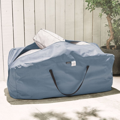 VonHaus Garden Cushion Storage Bag for Garden Cushions with Handles & Covered Zip, Heavy Duty Polyester, 110x48x48cm
