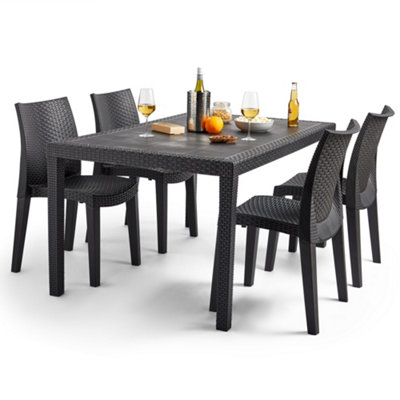 Rattan effect deals garden dining furniture