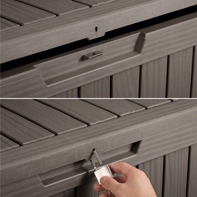 VonHaus Garden Storage Box 270L, Outdoor Utility Chest, Weatherproof ...