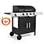 VonHaus Gas BBQ, 4+1 Burner Gas Barbecue w/ Warming Rack, Side Burner, Temperature Gauge, Cabinet Shelf & Wheels for Meat & Veg