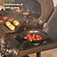 VonHaus Gas BBQ, 4+1 Burner Gas Barbecue w/ Warming Rack, Side Burner, Temperature Gauge, Cabinet Storage & Wheels for Meat & Veg