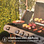 VonHaus Gas BBQ, 6+1 Burner Gas Barbecue w/ Warming Rack, Side Burner, Temperature Gauge, Cabinet Storage & Wheels for Meat & Veg