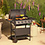 VonHaus Gas BBQ, Barbecue with x4 Gas Burners, Warming Rack, Fold Down Shelves, Wheels, Large Cooking Grill & More