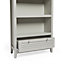 VonHaus Grey & Ash Wood Veneer Bookcase, Free Standing Pine 5 Tier Bookshelf & Shelving Unit With Drawer for Lounge & Living Room