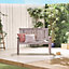 VonHaus Grey Garden Bench, 2 Seater Bench for Garden, Patio & Terrace, Hardwood Bench w/ Teak Oil Coating, 120cm Wide Wooden Bench
