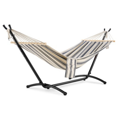 VonHaus Hammock with Stand, Freestanding 1 Person Hammock with Adjustable Frame, Travel Bag for Garden, Beach, Camping & Outdoors