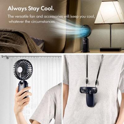 KJEHOME Ventilateur extérieur portable pliable à vent élevé - Rose