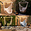 VonHaus Hanging Chair, Palm Leaf Print Hammock Chair Swing Seat, Cotton Rope Swing Chair with Attachments, Portable Garden Chair