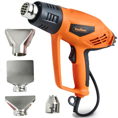 VonHaus Heat Gun with 5 Different Nozzles & 2 Hot Air Settings, Heatgun for Paint Stripping, Removing Varnish, Adhesives & more