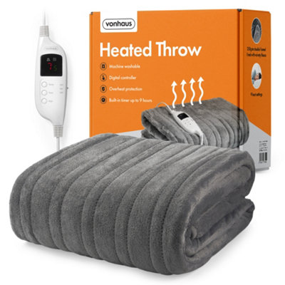 VonHaus Heated Throw Blanket Electric Digital Control 160 x