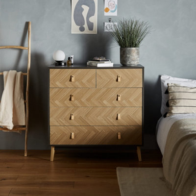 Herringbone shop wood dresser