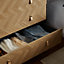 VonHaus Herringbone Chest of Drawers, Grey & Wood Effect 5 Drawer Dresser, Scandi Nordic Style Bedroom Drawers w/Tapered Legs