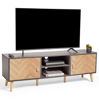 Grey wood deals effect tv unit