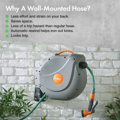 Wall Mounted Water Hose Reel 1/2'' 20M, Hand Tools, Safety Products, Generators, Locks & Accessories, Paints