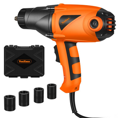VonHaus Impact Wrench 450Nm Torque Electric Nut Removal Tool with 1/2" Square Drive DIY at B&Q