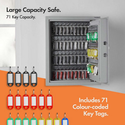 VonHaus Key Safe Wall Mounted, Digital Key Cabinet & 71 Key Capacity, Home Office & Business Key Organiser, Secure Keypad Access