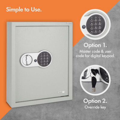 VonHaus Key Safe Wall Mounted, Digital Key Cabinet & 71 Key Capacity, Home Office & Business Key Organiser, Secure Keypad Access