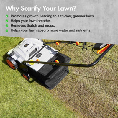 VonHaus Lawn Scarifier Aerator Grass Rake Electric 1500W Dethatch Rake Grass Aerates Soil 30L Box