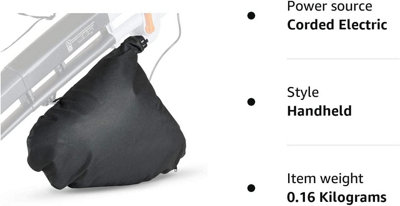 VonHaus Leaf Blower Replacement Collection Bag 35 Litre - Spare Attachment for The VonHaus Corded 3000W Leaf Blower Garden Vacuum