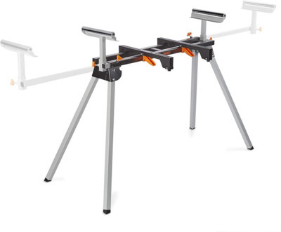 VonHaus Mitre Saw Stand - Foldable Universal Fit Saw Table with Extending Support Arms & Quick Release Clamps - 150kg Capacity - 8