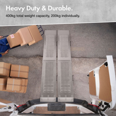 VonHaus Motorbike Ramp Portable - 400kg Max Weight, 200kg Per Ramp ...